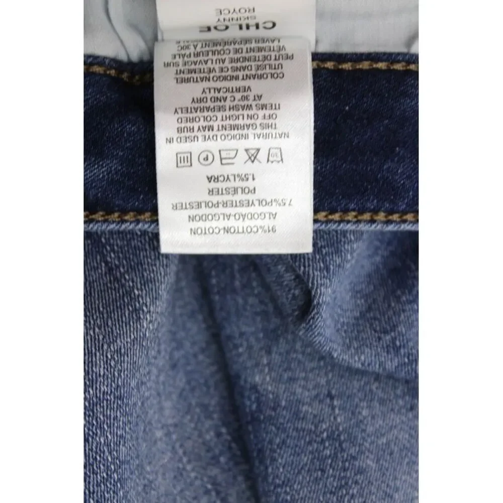 DL1961 Girls Cotton Chloe Skinny Ripped Ankle Jeans Blue Size 16